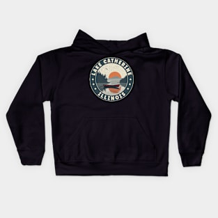 Lake Catherine Illinois Sunset Kids Hoodie